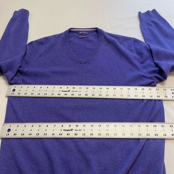 Alan Flusser Purple V Neck Cashmere Sweater Size Large - Picture 6 of 9